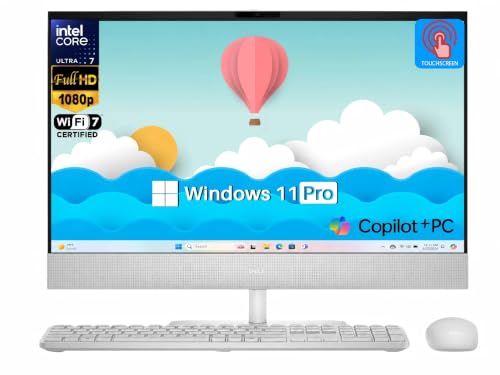 Image of Dell 24 All-in-One Desktop PC, 23.8 inch FHD Touchscreen, Intel Core Ultra 7 355 (Series 3), Copilot+ AI PC, 32 GB DDR5, 1 TB SSD, Wi-Fi 7, Bluetooth 6.0, Windows 11 Pro, Keyboard & Mouse, Business Ready