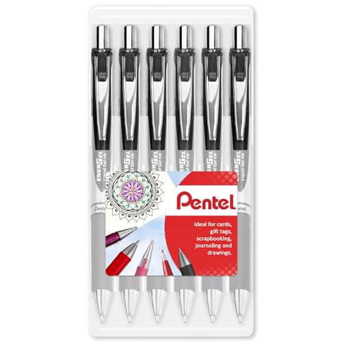 Pentel EnerGel XM BL77 - Bolígrafo de tinta gel líquida retráctil 0.7mm pack 6 miniatura 1
