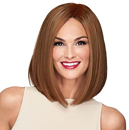 Current Events Long Textured Bob Wig, Average Size Cap, RL12/16 Honey Toast