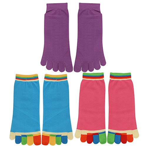 Meias de cinco dedos, meias antiderrapantes, bikram de algodão para ioga