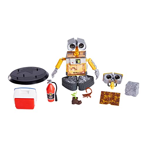 Mattel Pixar Spotlight Series Wall-E Figure, Mattel Pixar Wall-E Collectable, 3.5-In Tall With 2 Sets Of Eyes, Bendable Treads, Accessories & Display Box With Reversible Background #TOP1