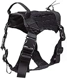 S.Lux Harnais tactique pour chien - Harnais de dressage pour chien - Réglable - Doux - Pour petits animaux de compagnie moyens et grands chiens - Réglable avec poignée