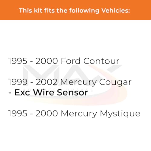Image of Max Advanced Brakes Rear Brake Kit Compatible With 1995-1999 2000 Ford Contour Compatible With Mercury Cougar Mystique Replacement Premium OE Disc Brake Rotors and Ceramic Brake Pads