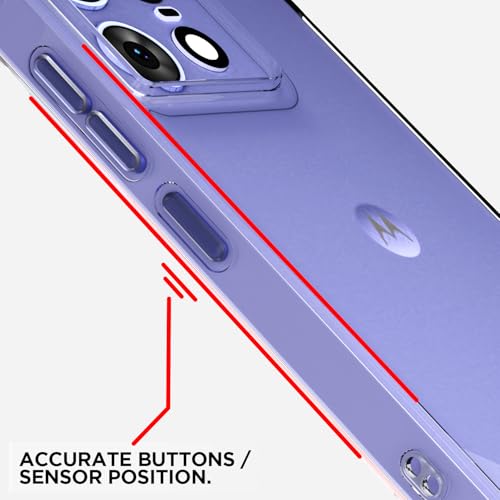 Image of Amazon Basics Back Cover for Motorola Moto Edge 50 Pro 5G PC + TPU Clear Transparent Raised Edges Shockproof Protective Phone Bumper Case(Transparent)
