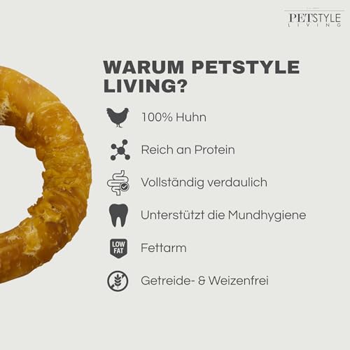 Petstyle Living Kauring mit Huhn - Hundesnack - 7,5cm - 20 Stück