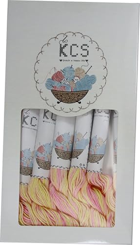 Image of KCS Big skeins of 25 Meters Size 25 Color Variegated Cross Stitch Stranded Threads,6 skeins,4160