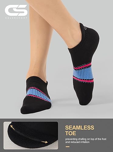 Image of CS CELERSPORT 6 Pairs Ankle Athletic Running Socks Low Cut Sports Tab Socks for Men and Women