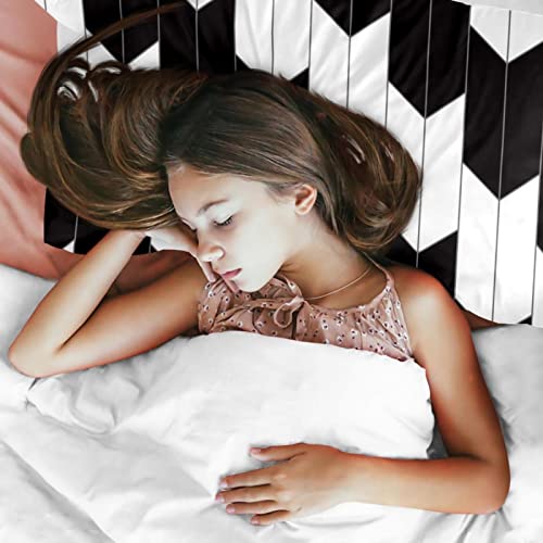 Housse de couette imprimé plumes géométriques avec taies d'oreiller douces