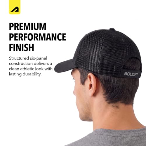 Image of Boldfit Sports Cap for Men & Women, Lightweight Quick Dry Foldable Baseball Cap with Adjustable Strap, Breathable Sun Protection Hat for Running, Gym, Cricket, Travel & Outdoor Activities- Black