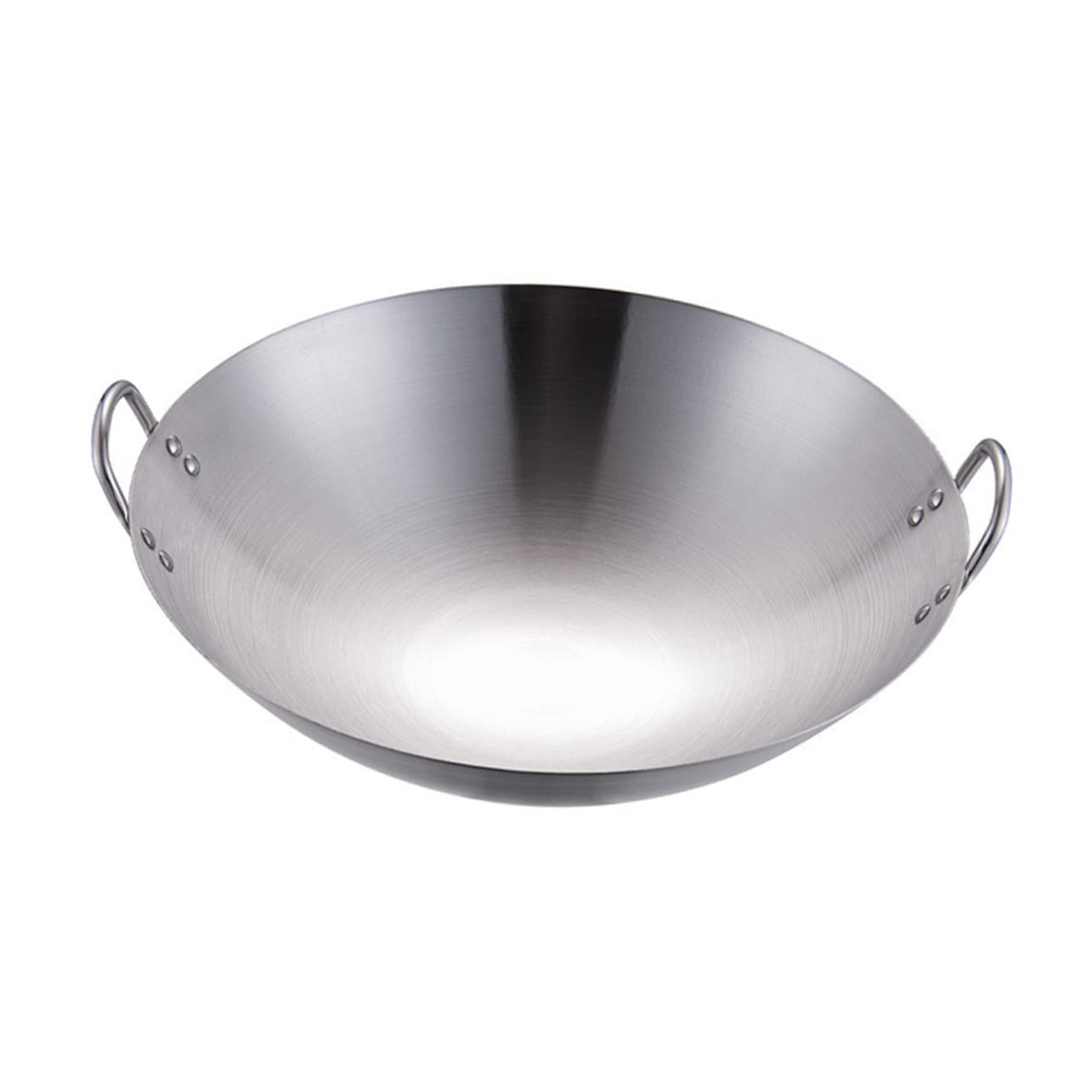 VINTORKY Stainless Steel Two-ear Wok Pan Sets for Cooking Large Wok for Frying Meat Veggies Cookware