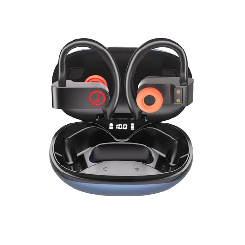 Jufot Bluetooth Headphone Wireless Earbuds Open Ear Headphone Not into Ear Canal, Bluetooth 5.3,75 hrs Playtime with wirless Charging case, Over Ear Headphone with Earhooks for Sport and Workout