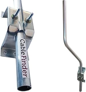 3 Cranked SWAN Neck Pole/Mast & Wall Clamp Facia Bracket - TV/Sky/Freesat Satellite/Aerial  OUTDOOR RATED Gutter/Loft/Attic/Caravan Mount Kit - Loops