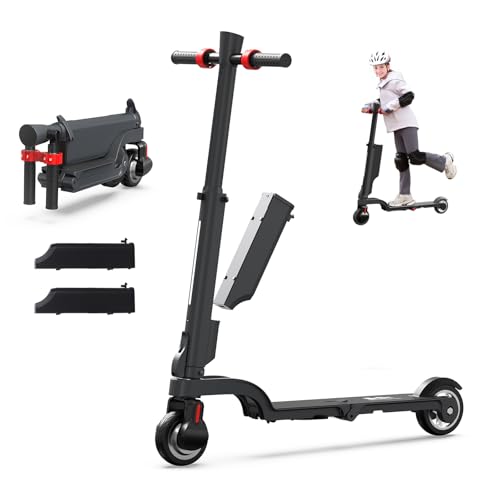 HX X6 Scooter Eléctrico para Niños y Niñas con Batería Extraíble, 350 W Velocidad Máxima 25 Km/HR, Autonomía de 20 km, Patin Electrico Plegable, Altura Ajustable, APP, Doble Freno,Regalo de Cumpleaños