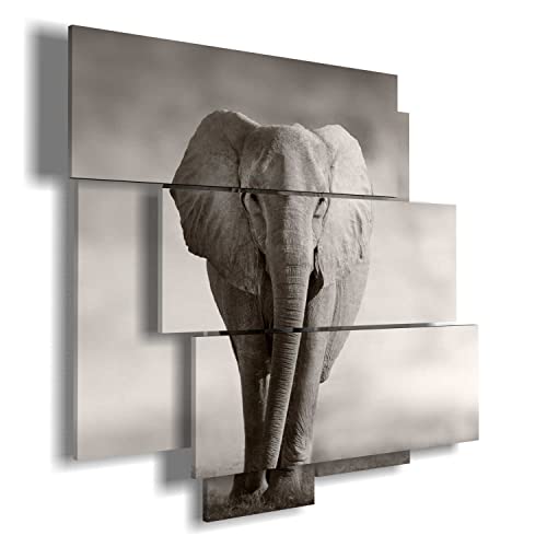 duudaart Elefanti Quadri Moderni Animali Multilivello 113x99cm