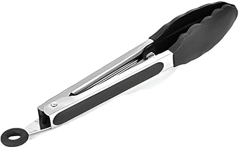 High Quality 9 Inch Stainless Steel Kitchen Tongs, Heat Resistant Silicone Tongs With Daily Cooking Safety Lock