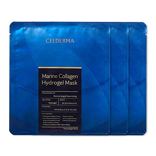 Celderma Marine Collagen Hydrogel Mask [3Pcs] Anti-Aging, Nourishing, Intensive-Hydration #TOP1