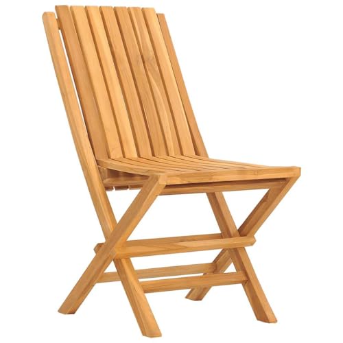 Siège d'extérieur pliant gain de place chaises en teck 2 pcs - 8