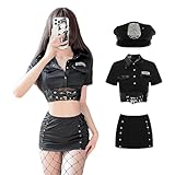 [シダーエイト] ポリス コスプレ レディース セクシー トップス スカート 帽子 3点セット