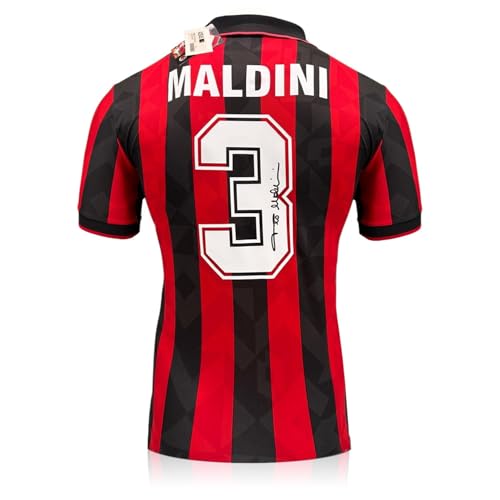 Exclusive Memorabilia Camiseta del Milan, con Etiquetas, firmada por Paolo Maldini