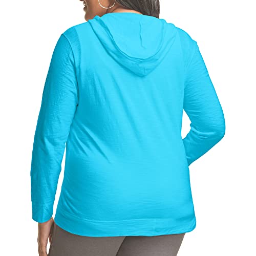 Just My Size Womens Slub-Cotton Full-Zip Lightweight Women's Fashion Hoodies, Process Blue, 3X Us #TOP1