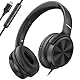 Cowyawn USB-C-Kopfhörer kabelgebunden, Over-Ear-Kopfhörer mit Mikrofon, Lautstärkeregler, HD-Stereo-Sound, faltbare,leichte Kopfhörer für Erwachsene/Teenager/Chromebooks/Laptop/Computer/Reisen,Schwarz