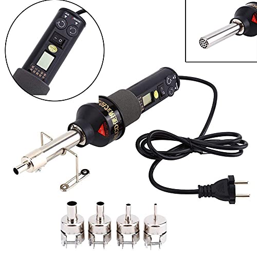 Yosoo Pistolet à air chaud, kit d'outils de soudure, station de soudure avec température contrôlée, pistolet à air chaud avec écran numérique à LED, 220 V, 450 W
