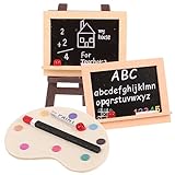 VILLCASE デスクトップ用木製ミニイーゼル 耐摩耗性人形板付き 卓上モデル キャンバスとスタンド一体型 家用装飾 アイドル部屋のインテリアに適した愛らしいデザイン