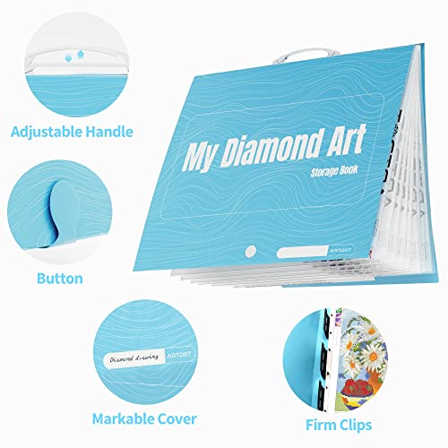 Image of ARTDOT A1 Storage Book for Diamond Painting Kits, Diamond Art Portfolio Folder for Diamond Painting Accessories with 13 Pockets, 26 Views Protectors (34x25.4inches)