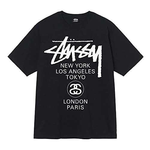[�X�e���[�V�[] ����T�V���c �O���t�B�b�N�v�����g WORLD TOUR TEE [���s�A��] (M, �u���b�N)