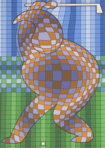 Poster Victor Vasabely Golf grand imprimé abstrait salon et bureau moderne