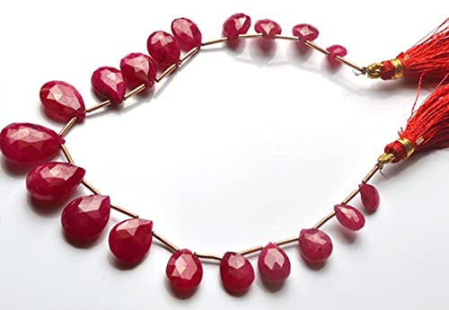 Rubis facetté poire briolette haut de gamme pour colliers de luxe faits main