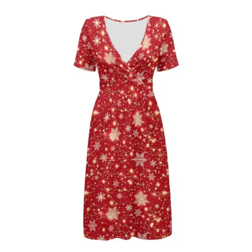 Image of Women's Summer Dresses Short Sleeve Formal Dresses with Pockets