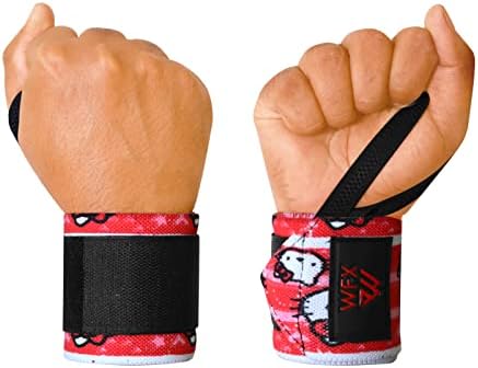 Gym Wrist Wraps Fitness Workout Training Heavy Weight Lifting Wrist Straps Support Thumb Loops Adjustable Pair Brace Strong Grip Powerlifting Bodybuilding