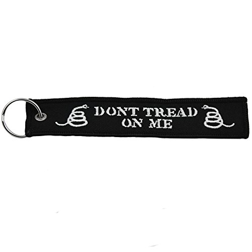 Don't Tread On Me America Black/White Remove Before Flight Style Key Chain 5.5" x 1" Motorcycle ATV Car Truck Keychain