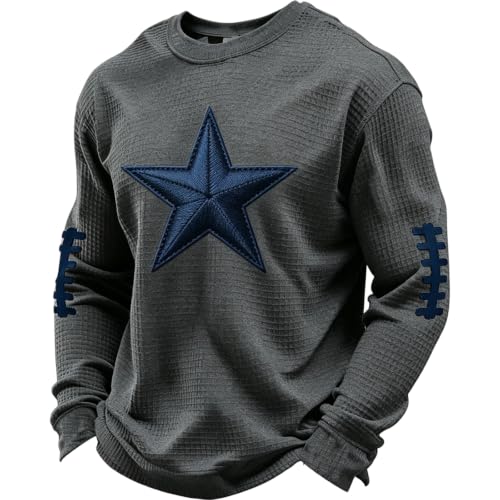 SdGgsgv Game Day Sweatshirt Waffle Knit Soccer Mens Crewneck Sweatshirt - image 1