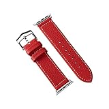 COGURE コグレ Apple Watch バンド 本革 コンパチブル アップルウォッチバンド 交換ベルト レディース 男女兼用 Series 10 9 8 7 SE 6 5 4 3 2 1 全機種対応 ギフトボックス COP01 42mm(Series 1/2/3) 44mm 45mm 46mm 49mm 対応 革色:レッド/金具色:シルバー