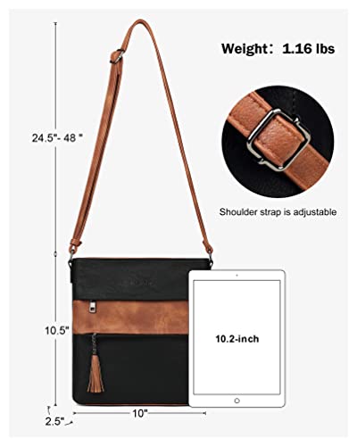 Image of MASINTOR Crossbody Purses for Women, Multi Pocket Casual Crossbody Bag, Adjustable Strap Shoulder Bag with Tassel