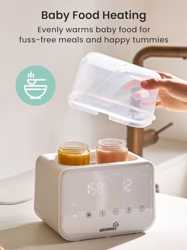 Image of GROWNSY Fast Double Baby Bottle Warmer for Breastmilk & Formula, Beige