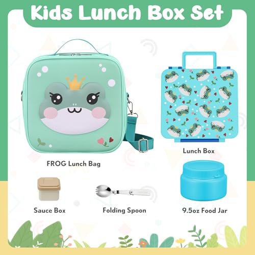 Image of Kids Bento Box - 4 Compartment, Leak-Proof, with Soup Thermo