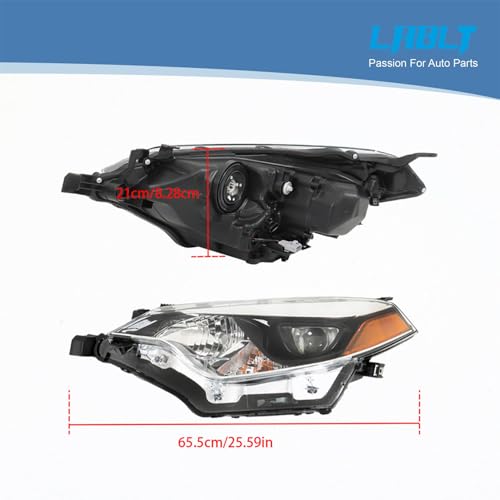 Image of LABLT Halogen Headlight Left and Right Side Assembly Replacement for 2014 2015 2016 Corolla Headlight Pair Driver and Passenger Headlamps