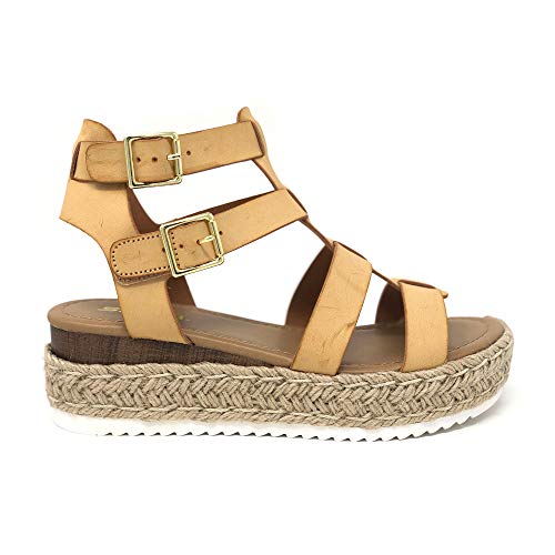 Soda Women's Topic Tan Nubuck Syntheticsandals 8 B(M) US