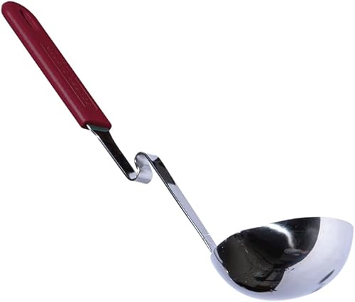 Miniatura 23 de Souper Cubes + Lori Greiner - Cucharón de sopa de acero inoxidable con mango de silicona - Cucharón de sopa de metal con diseño sin desorden que se