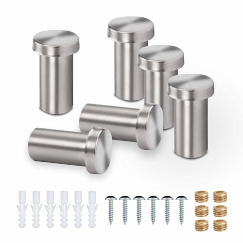 6 Piezas Colgador de Pared Toalla Baño Redondo,Colgadores Baño Radiador Gancho Provisto de Tornillos,Ganchos Perchero Pared de Acero Inoxidable No Necesario Taladrar,para Baños,Cocinas,Dormitorios