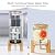 FACHIOO Gravity-Fed Water Filter System, Glass Countertop Water Filtration Dispenser with Wooden Stand and 2 Filters, 2.25 Gallon