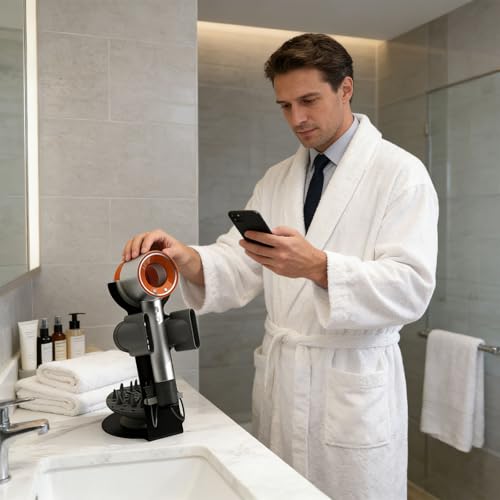 Support sèche-cheveux sans perçage pour protéger votre plan lisse de bain