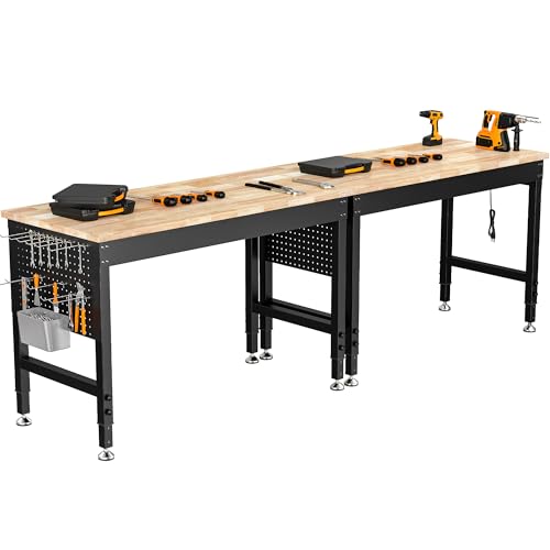 96 Adjustable Heavy Duty Workbench with Power Outlets