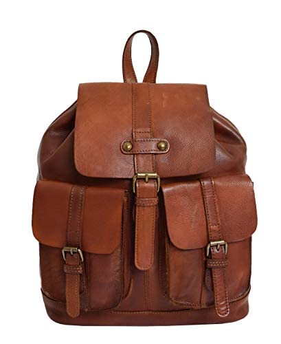 Divergent Retail DR311 Italian Buffalo Retro Leather Rucksack Bag Backpack Tan