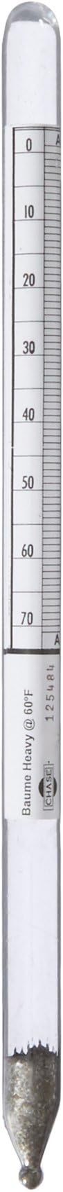 Chase Instruments BH14 Baume Precision Hydrometer, 0 to 70 Range, 0.10mm Interval, 300mm Length