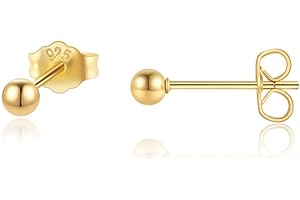 Gold Ball Stud Earrings - 3mm Hypoallergenic Non Tarnish Studs