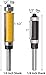 Yakamoz Set of 2 Pieces 1/4 Inch Shank Top & Bottom Bearing Flush Trim Router Bit Woodworking Cutter Tool | Cutting Height 1